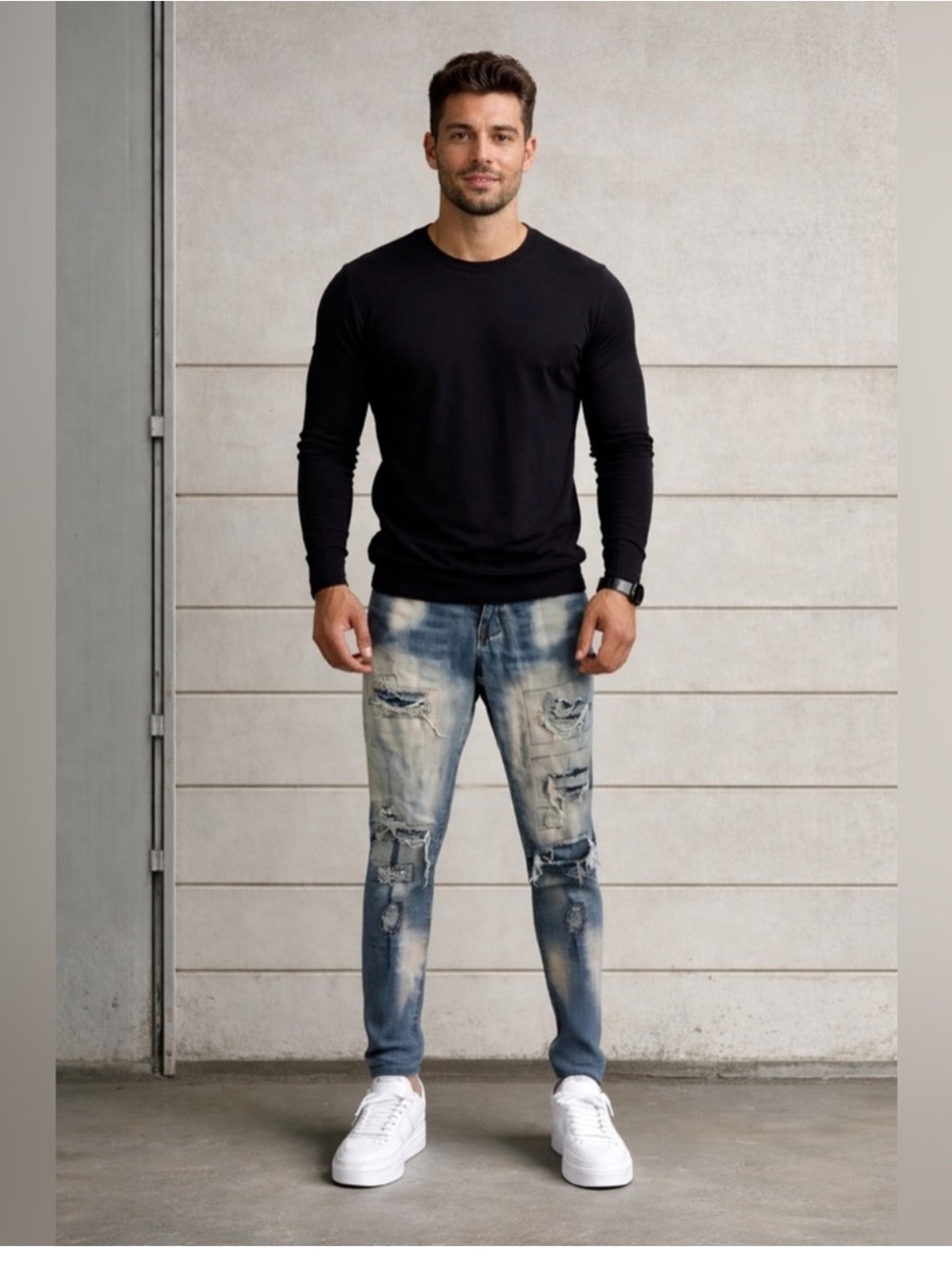Slim Distressed Light Blue Men's Jeans